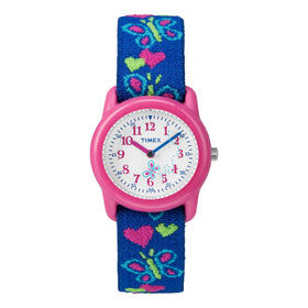 Timex Time Machines 29mm Butterflies Hearts Blue Kids Watch T89001