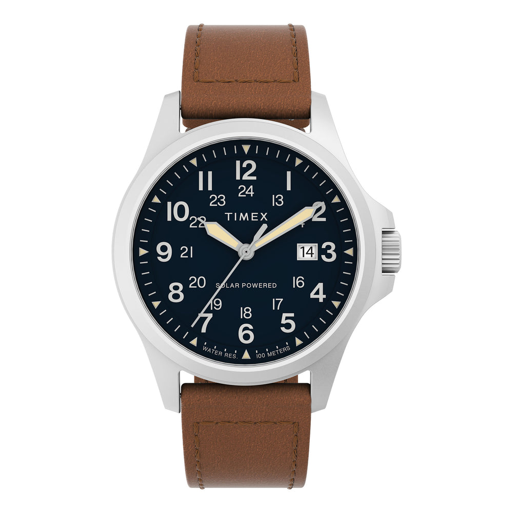 Timex Gents Ion Coated Stainless Steel Solar Watch Primary View