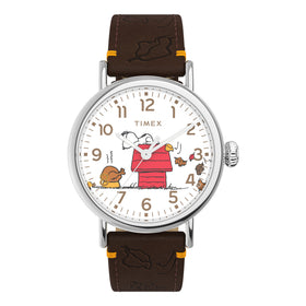 Timex Gents x Peanuts Standard Thanksgiving 40mm Leather Strap Watch TW2W44300