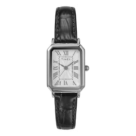 Timex Ladies Black Leather Strap Dress Watch TW2Y00800