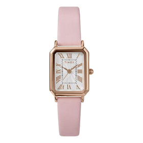 Timex Ladies Pink Leather Strap Dress Watch TW2Y01100