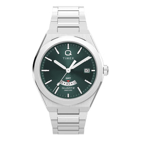 Timex Q Continental GMT 39mm Stainless Steel Bracelet Watch TW2Y24800