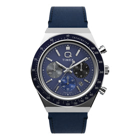 Timex Q Gents Chronograph 40mm Leather Strap Watch TW2Y36100