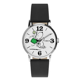 Timex Peanuts x Marlin Pickleball 38mm Leather Strap Watch TW2Y50400