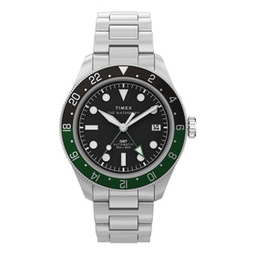 Timex Waterbury Heritage Automatic GMT 42mm Stainless Steel Bracelet Watch TW2Y60800