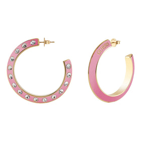 Guess Ladies Hoops Don't Lie Earrings UBE01498YGPK