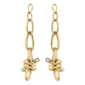 Guess Dangling Love Wire Gold Earrings UBE29016