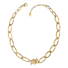 Guess Love Wire Gold Plated Chain Necklace UBN29025