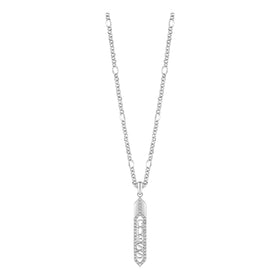 Guess Hexagon Stainless Steel Crystal Necklace UBN29105