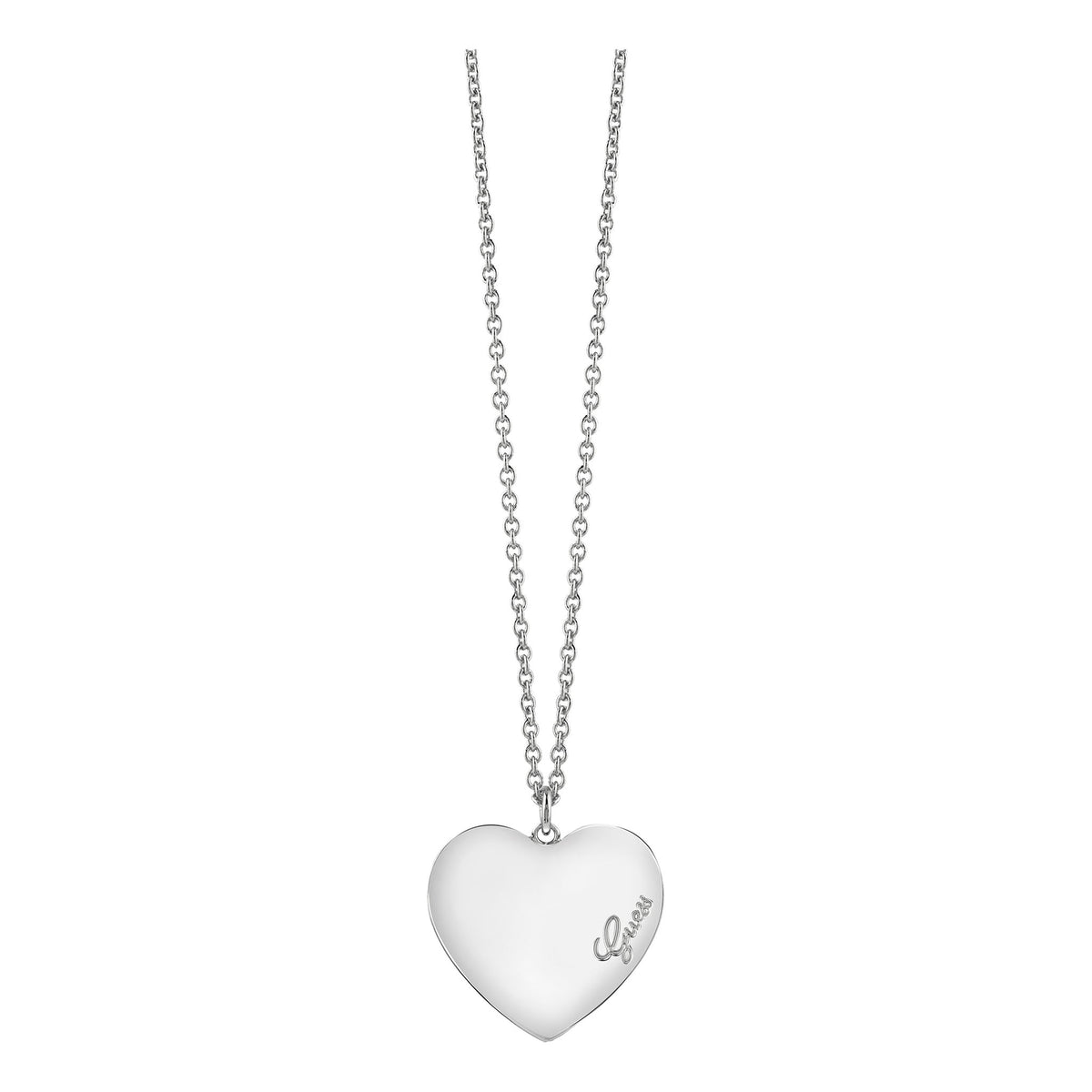 Rhodium Plated Heartbeat Necklace UBN61050