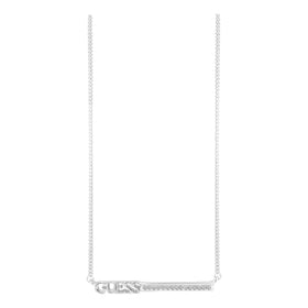 Ladies Guess Silver Plated Linear Necklace UBN82033