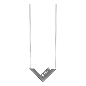 Guess Black Ion-plated Steel Triometric Necklace UBN82088