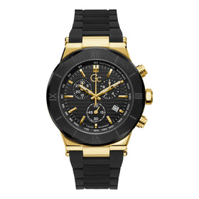 Gc Gents Force Black Silicone Strap 44mm Dress Watch Y69005G2MF