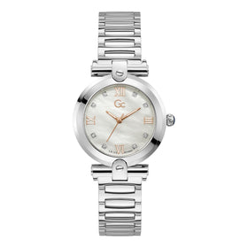 Gc Ladies Fusion Lady Silver-Tone Stainless Steel 34mm Dress Watch Y96003L1MF